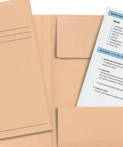 Esselte Manilla 3-Flap Map 1032304 Foolscap Chamois Gerecycled Karton 250 Vel 23,3 x 35 x 2 cm 50 Stuks