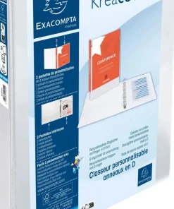 Exacompta Kreacover 20 mm Elastomap PP (Polypropeen) A4+ 2 Ringen Wit 51821E 10 Stuks