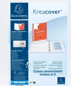 Exacompta Kreacover 40 mm Elastomap PP (Polypropeen) A4+ 2 Ringen Wit 51923E 10 Stuks
